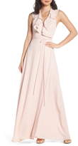 Thumbnail for your product : WAYF The Riley Lace-Up Back Wrap Evening Dress