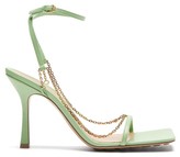 Thumbnail for your product : Bottega Veneta Stretch Chain-strap Leather Sandals - Light Green