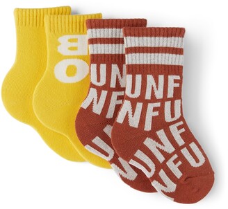 Kids Red & Yellow Bobo & Fun Socks Set SSENSE Clothing Underwear Socks 