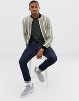 Thumbnail for your product : ASOS DESIGN DESIGN jersey track jacket with all over stripe design