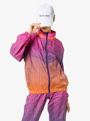 House of Holland stripe-print stand-collar track jacket