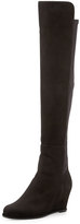 Thumbnail for your product : Stuart Weitzman Semi Suede Stretch-Back Boot, Black