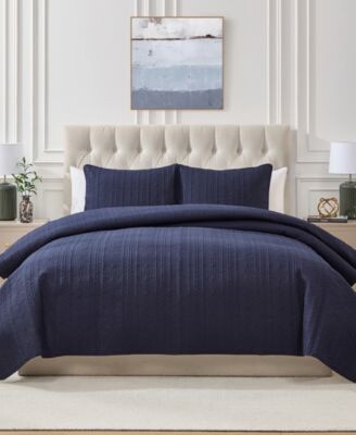 Seventh Studio Cable Knit Pinsonic Microfiber Quilt Sets