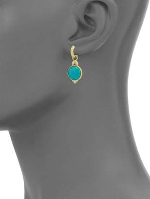 Jude Frances Lisse Diamond, Turquoise & 18K Yellow Gold Round Earring Charms