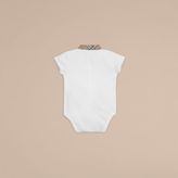 Thumbnail for your product : Burberry Check Detail Cotton Bodysuit