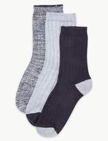 Thumbnail for your product : Marks and Spencer 3 Pair Pack Thermal Ankle High Socks