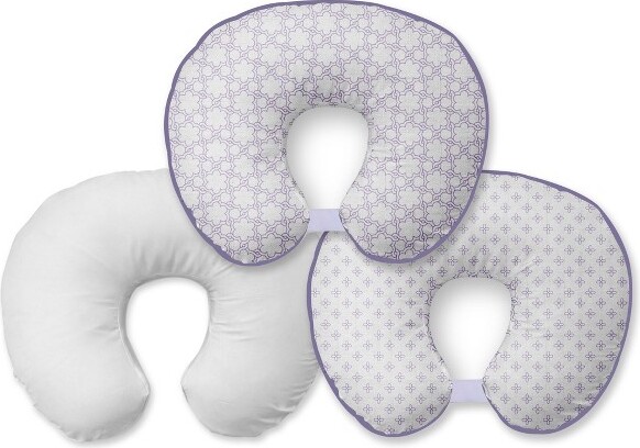 Bacati - 3 PC Clouds in The City Gray Hugster Feeding & Infant Support Nursing Pillow