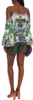 Thumbnail for your product : Camilla Cold-shoulder Crystal-embellished Silk Crepe De Chine Top