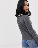 Thumbnail for your product : Brave Soul Petite eloise long sleeve t shirt with contrast trim