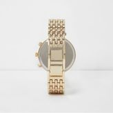 Thumbnail for your product : River Island Womens Gold tone diamante round watch