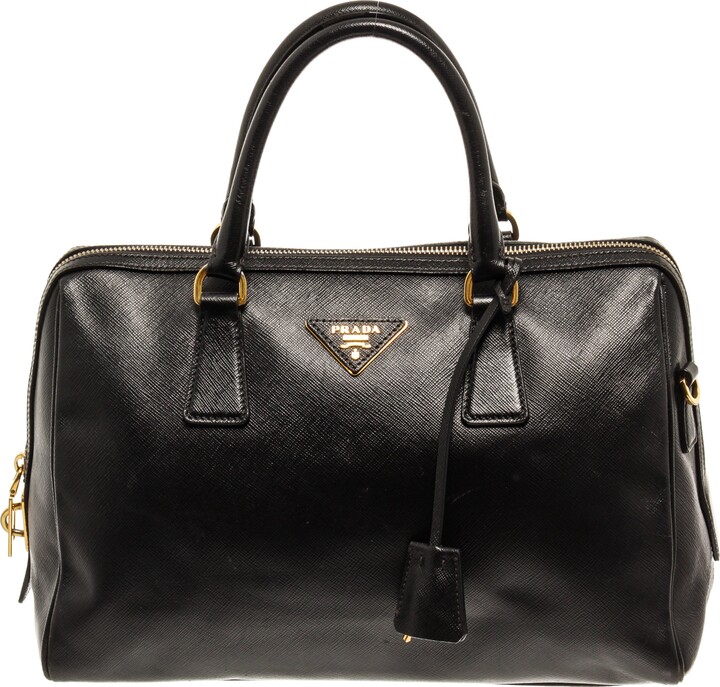 Prada Black Saffiano Leather Top Handle Bag ShopStyle