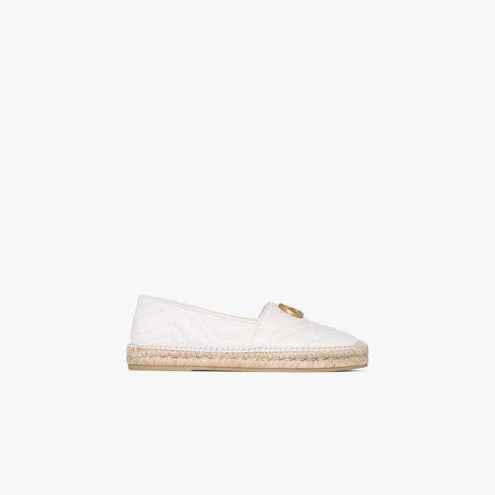 gucci leather espadrille with double g