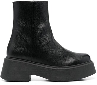 low heel platform boots