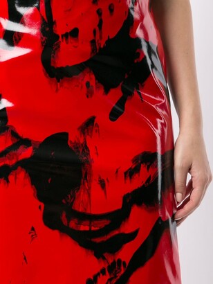 CK Calvin Klein Printed Vinyl-Effect Skirt