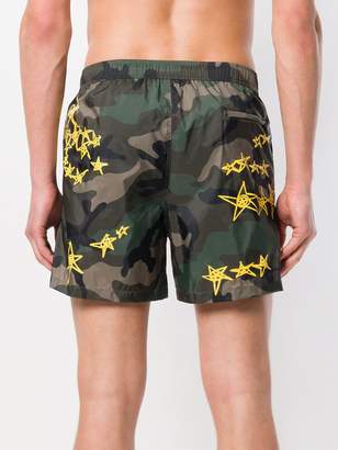Valentino camouflage print swim shorts