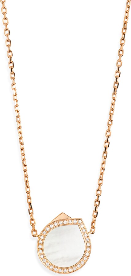 Repossi Antifer Diamond Pavé & Mother Of Pearl Pendant Necklace