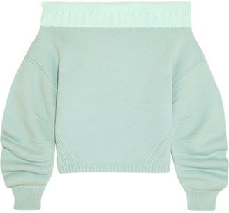 Opening Ceremony Off-the-shoulder Wool-blend Sweater - Mint