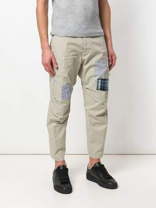 DSQUARED2 cropped patchwork trousers