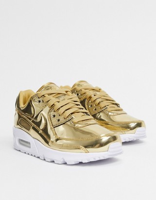 gold nike sneakers