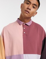 Thumbnail for your product : ASOS DESIGN oversized polo shirt with waffle in mutli colour