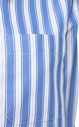 Rosie Assoulin Striped Cotton Shirt W/ Arm Bands