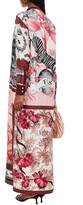 Thumbnail for your product : F.R.S For Restless Sleepers Printed silk-twill maxi shirt dress - Pink - M