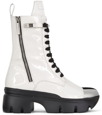 black booties with white sole