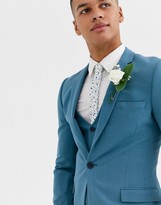 Thumbnail for your product : ASOS DESIGN wedding super skinny suit jacket in dusky blue