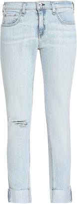 Rag & Bone Distressed Faded Mid-rise Slim-leg Jeans