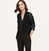 Thumbnail for your product : LOFT Tall Faux Leather Sleeve Blazer