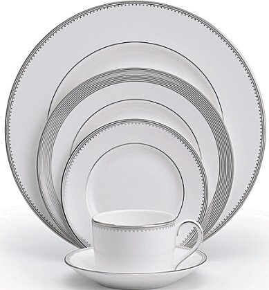 Vera Wang by Wedgwood Grosgrain Striped Dotted Bone China 5-Piece Place Setting