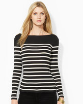 Thumbnail for your product : Ralph Lauren Metallic-Striped Boatneck Top