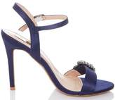 Thumbnail for your product : Quiz Navy Satin Jewel Buckle Sandals
