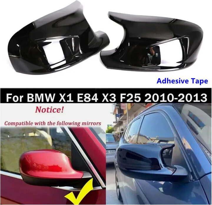 For BMW X1 E84 X3 F25 2010-2013 Car Sticker Rearview Side Mirror Cover Wing Cap Exterior Door Rear View Case Trim Carbon Fiber