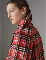 Thumbnail for your product : Burberry Scribble Check Bonded Cotton Car Coat