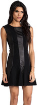 Thumbnail for your product : Catherine Malandrino Aisha Leather and Ponte Dress