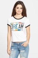 Thumbnail for your product : Living Doll 'Dream' Crop Ringer Tee (Juniors)