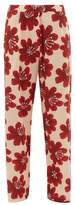 Thumbnail for your product : Dodo Bar Or Hattie Floral-print Cotton Wide-leg Trousers - Womens - Cream Print