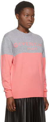 Givenchy Pink & Grey Cashmere Logo Sweater