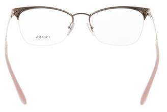 Prada Metallic Half Rim Eyeglasses