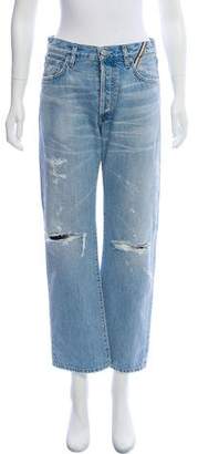 Atelier Jean Distressed Mid-Rise Jeans w/ Tags