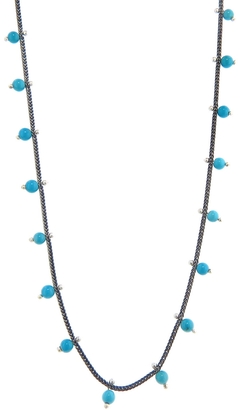 Ten Thousand Things Foxtail Chain Necklace with Turquoise Beads