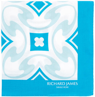 Richard James MEN'S TILE-PRINT COTTON POCKET SQUARE
