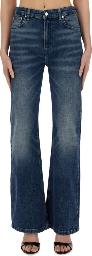 Wide-Leg High Waist Denim Jeans