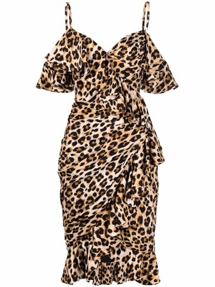 Moschino Leopard-Print Wrap Dress