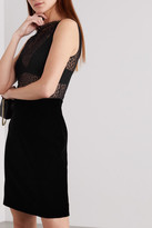 Thumbnail for your product : Givenchy Cotton-blend Lace And Velvet Mini Dress - Black