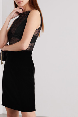 Givenchy Cotton-blend Lace And Velvet Mini Dress - Black