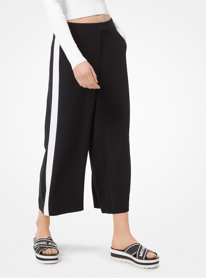 MICHAEL Michael Kors Contrast Stripe Wide-Leg Pants MICHAEL Michael Kors Contrast Stripe Wide-Leg Pants