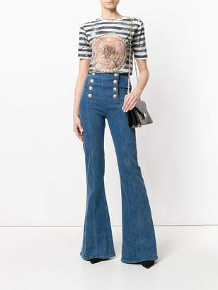 Balmain button-embellished flared jeans