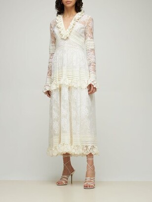ZUHAIR MURAD Chantilly cotton lace midi dress
